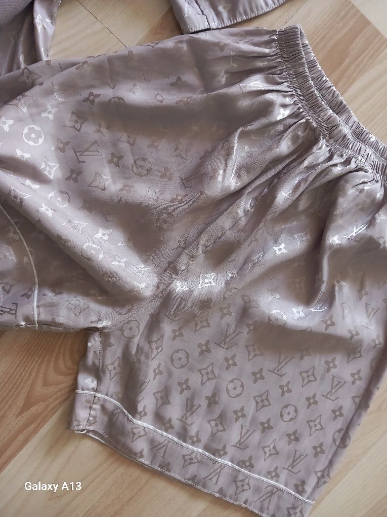 Louis vuitton pizamka damska xl komplet satyna