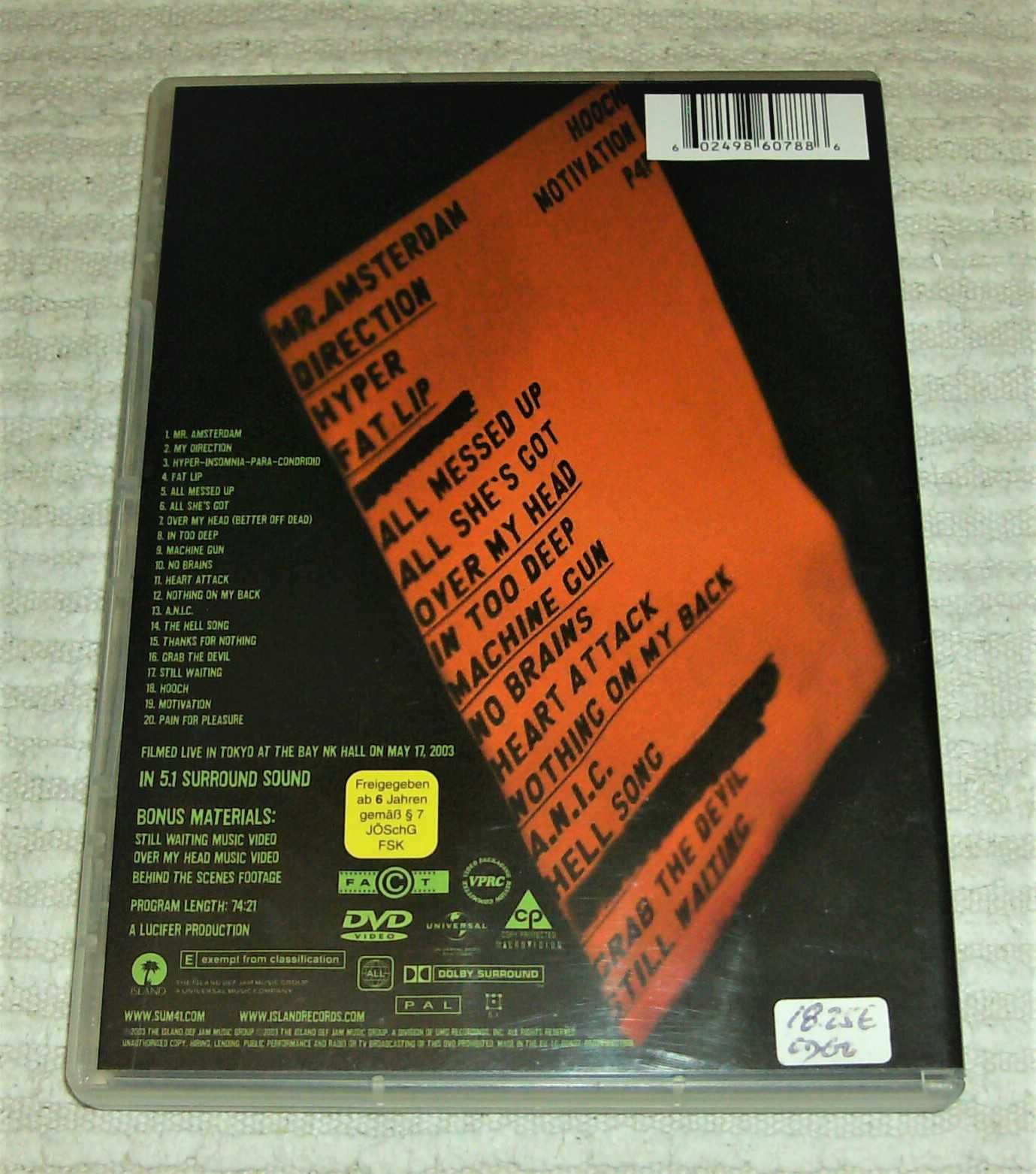 SUM 41  -  LIVE, IN TOKYO  (DVD)