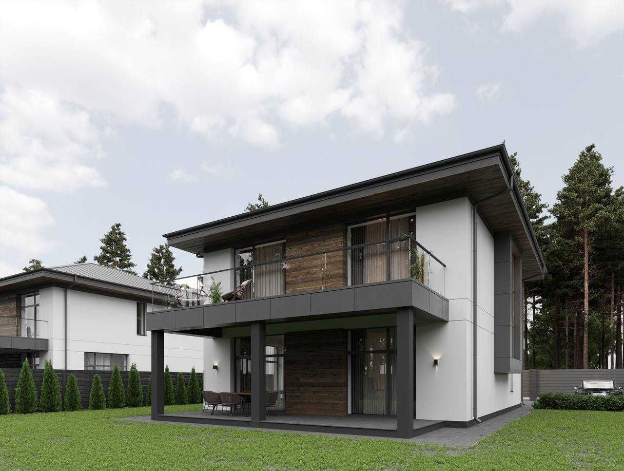 Новий будинок у стилі high-tech у Ходосівці у лісовій частині 240м2