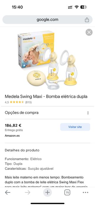 Alimentação bebé medela