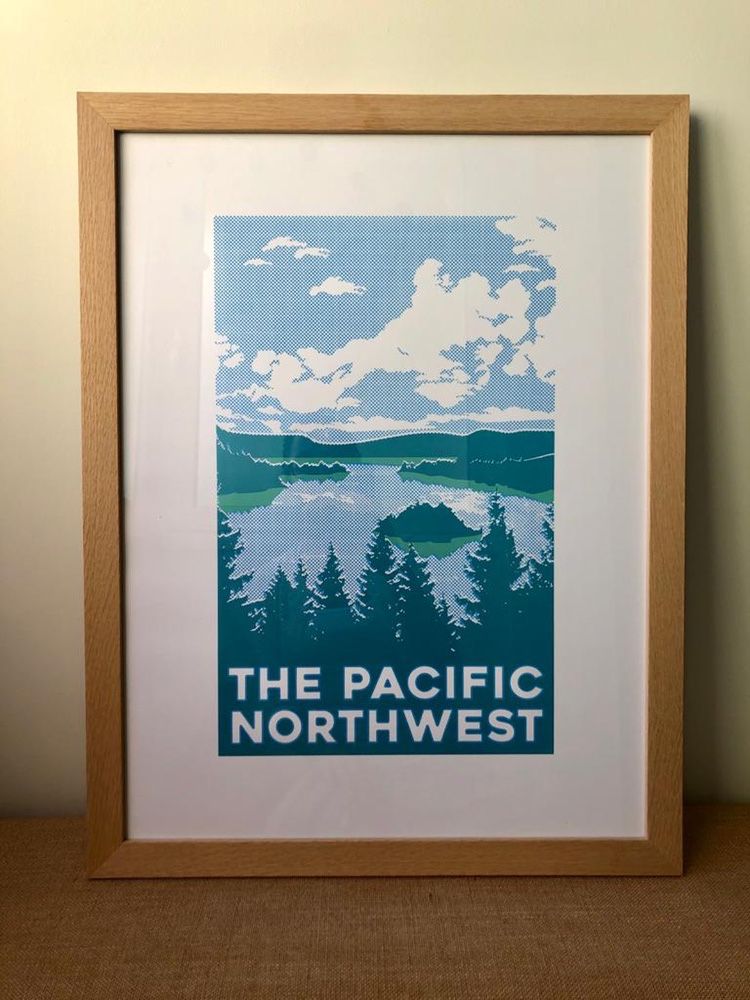 Quadro emoldurando da Costa NW Pacífico USA - comprado em Seattle