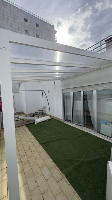 Pérgola de Parede em Alumínio NATERIAL BOREA 3x3m- BRANCO (com 2meses)