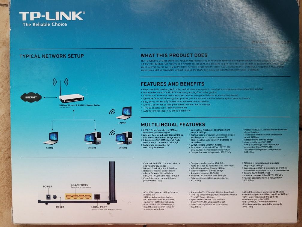 Modem router ADSL ADSL2+ TD-W8901G