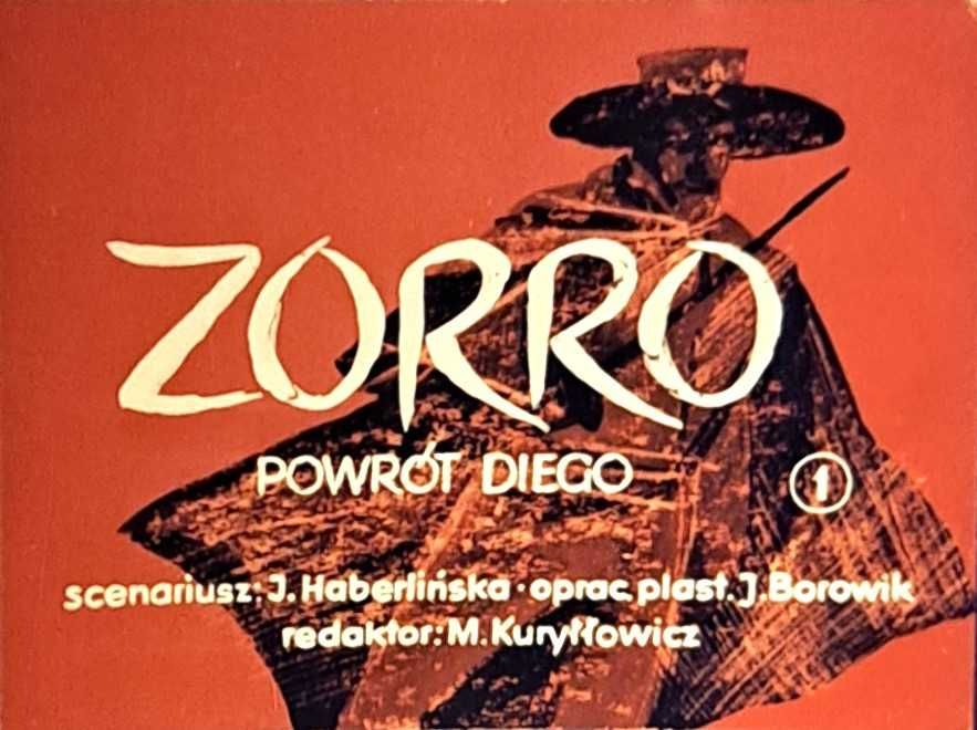 ZORRO Powrót Diego bajka na rzutnik projektor diaskop PRL