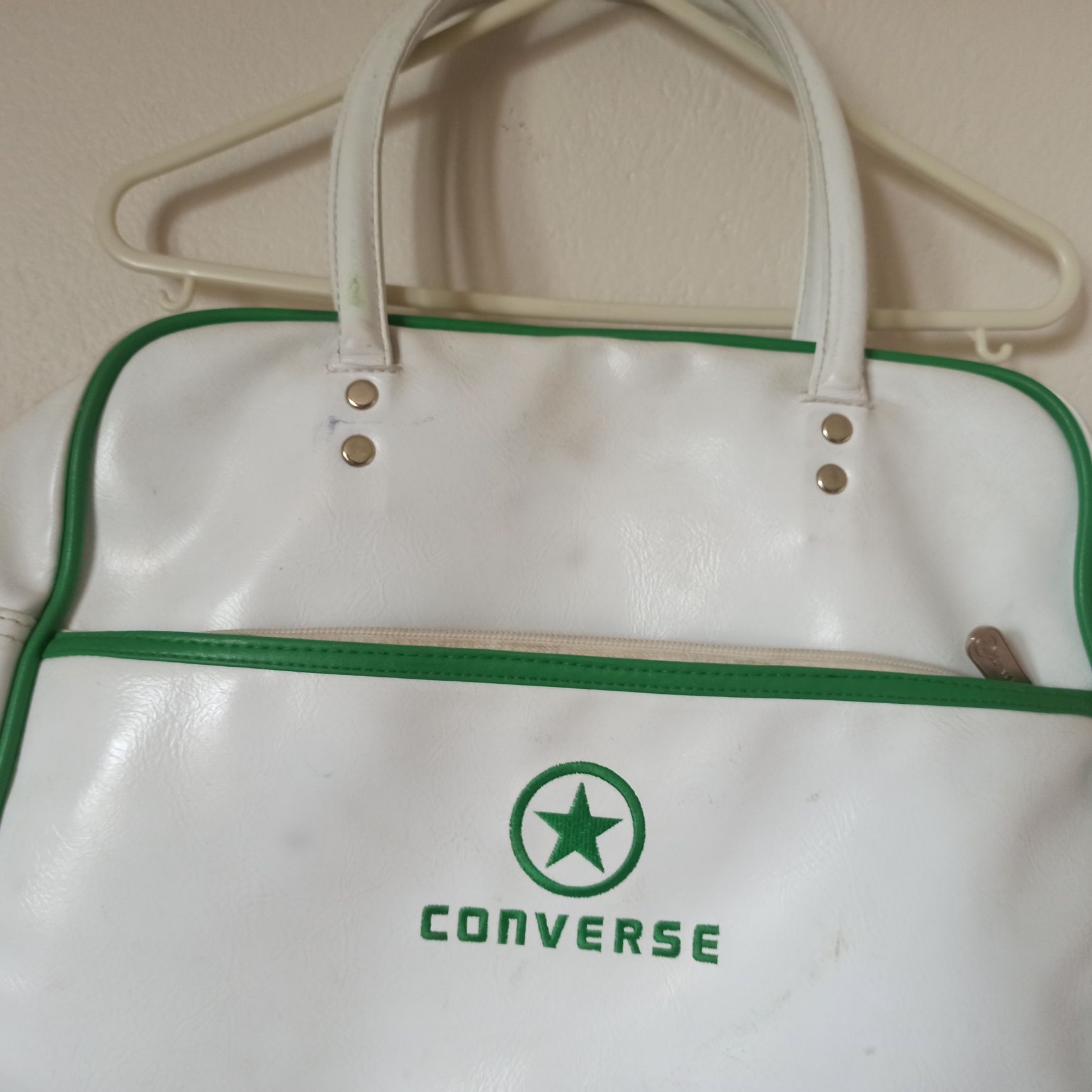 Converse Biała torba z zielonymi przeszyciami  / torebka
