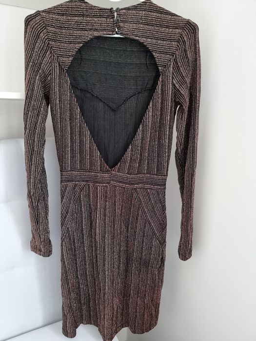 Złoto brązowa błyszcząca sukienka w rozmiarze s