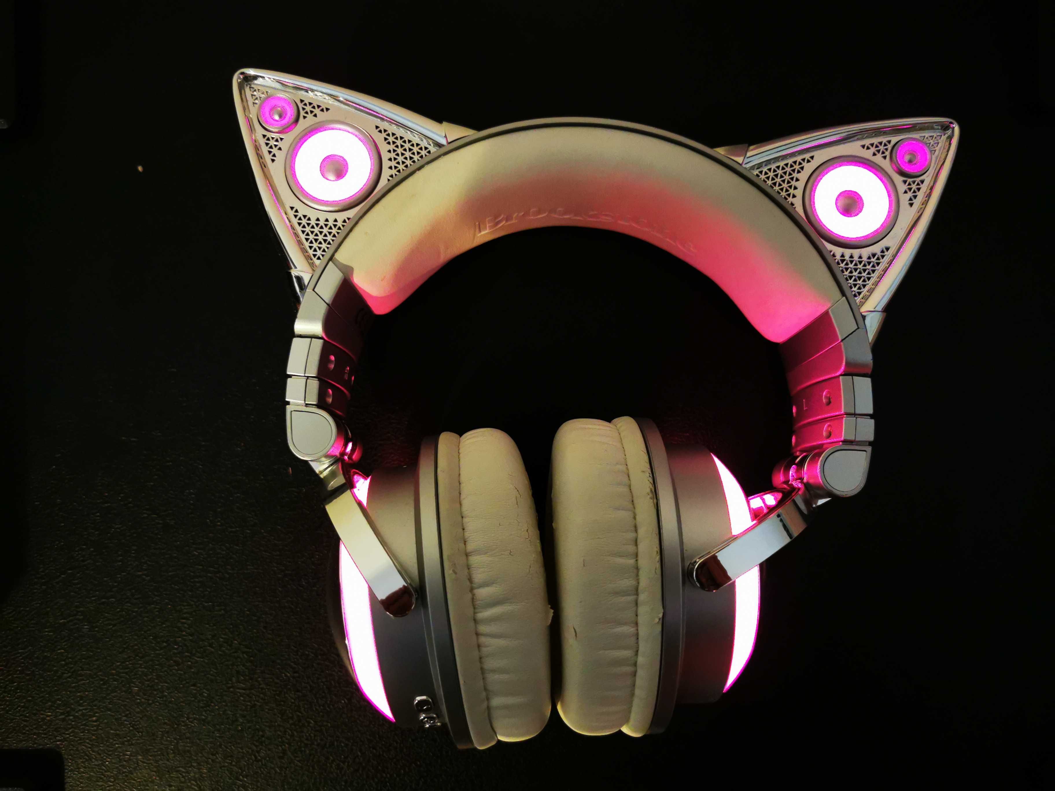 HEADPHONES CATHEADPHONES bluetooth ou com fio, carregamento usb