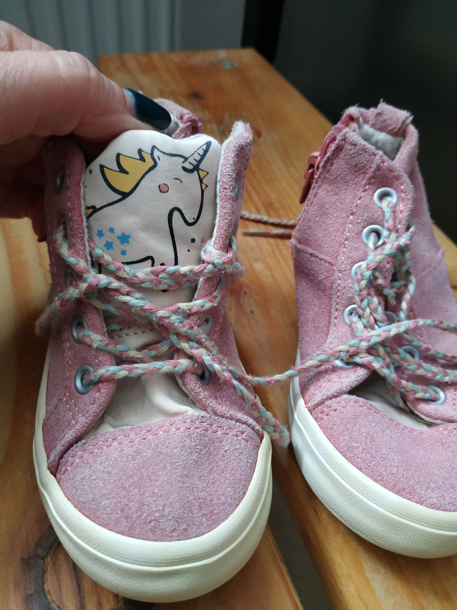 Buty do kostki przejściowe różowe Zara baby rozmiar 22 jednorożec