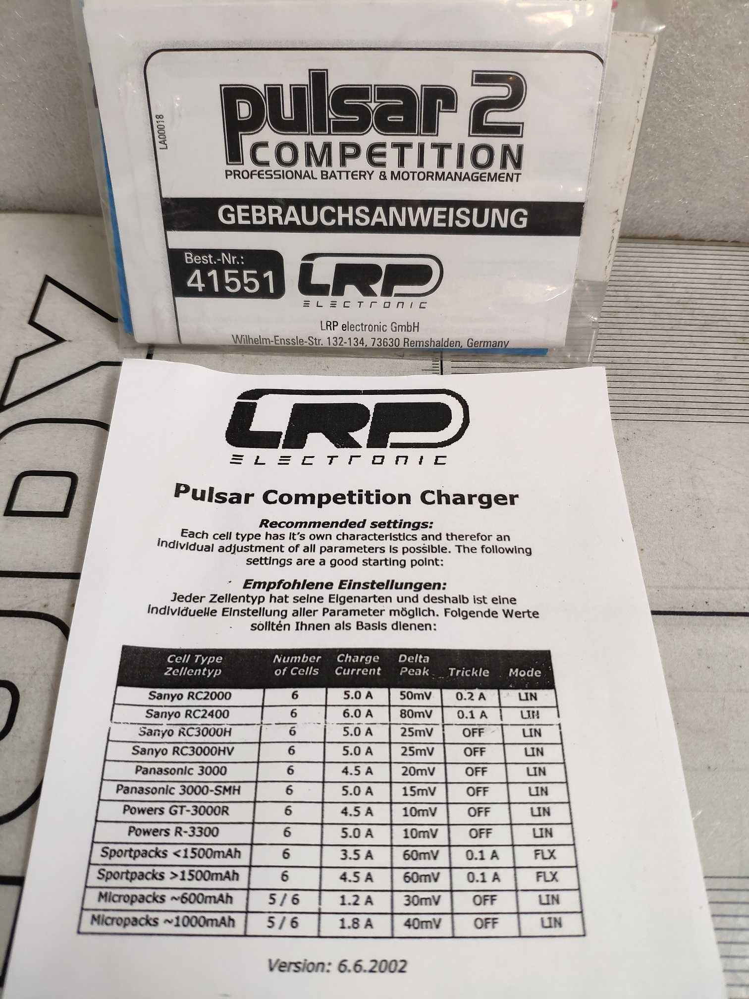 Carregador LRP Pulsar Competition2 Como Novo