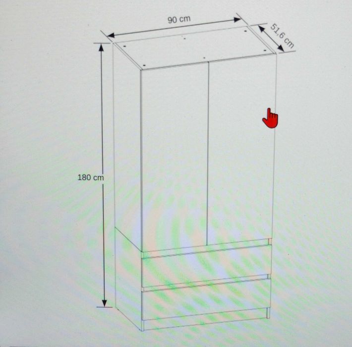 Szafa dwukolorowa 90x180x50