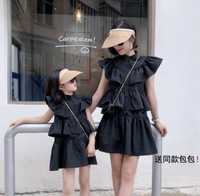 Парний одяг для мами і доньки чорна сукня