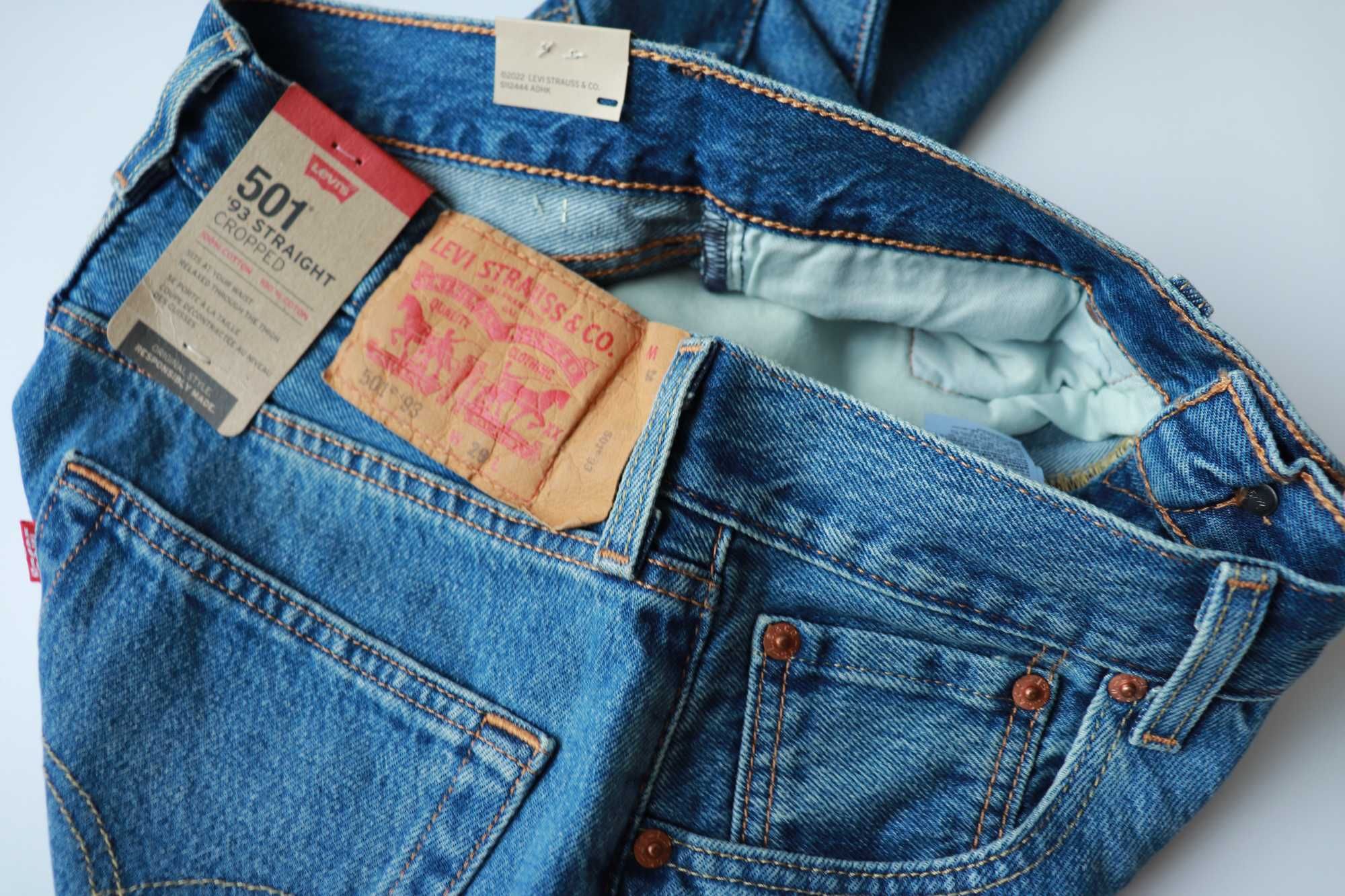 LEVIS 501 '93 W29 cropped męskie spodnie jeansy nowe okazja