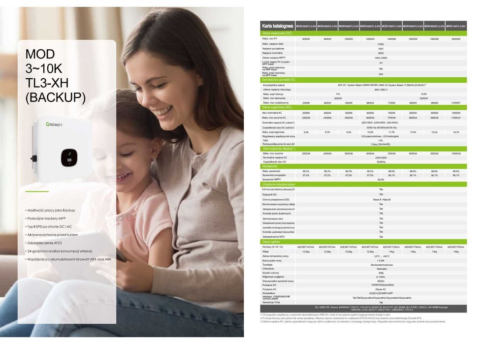 Falownik Growatt MOD 6000TL3-XH BACK UP