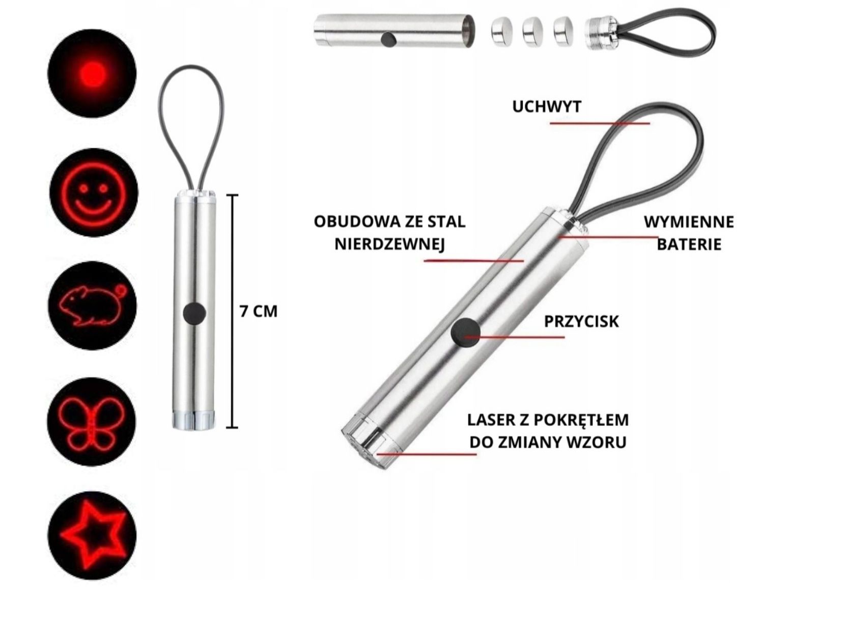 Laser zabawka gadżet wskaźnik 5 wzorów
