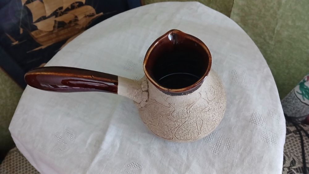 Турка джезва для кави кавоварка керамічна нова