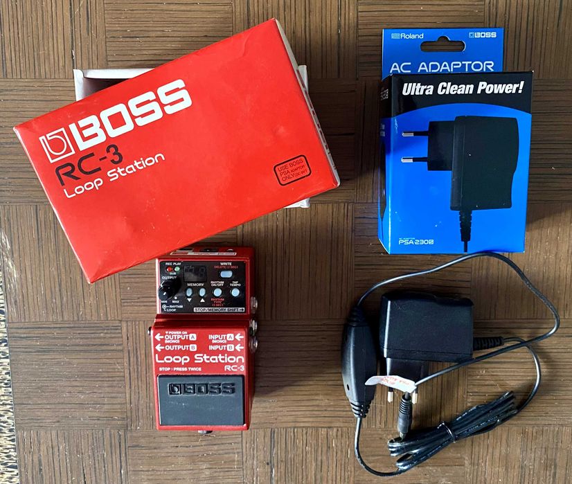 Pedal Boss RC-3 Loop Station e Fonte Alimentação Original Boss