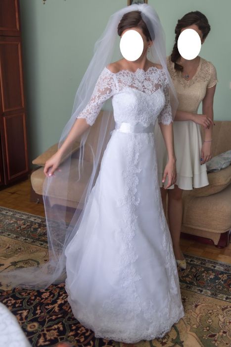 Piękna suknia ślubna Lillian West 6334-rozmiar 36