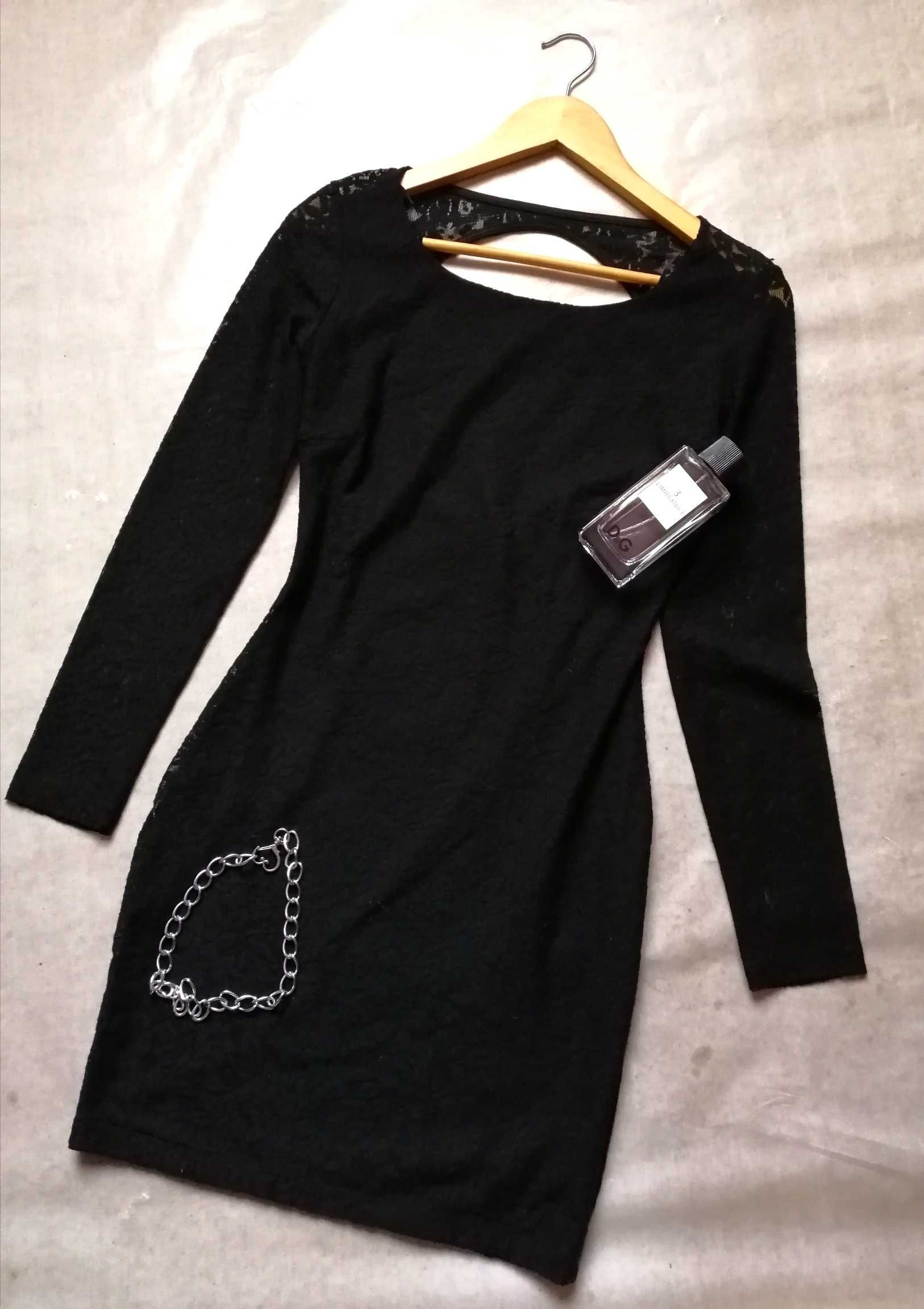 Женское черное платье zara с кружевом сукня плаття