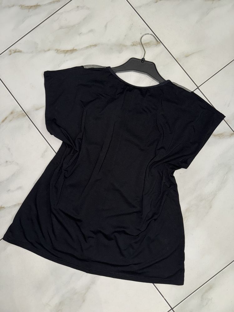 Женская вискозная черная блуза кофточка футболка F&F 52-54 (XL-2XL)