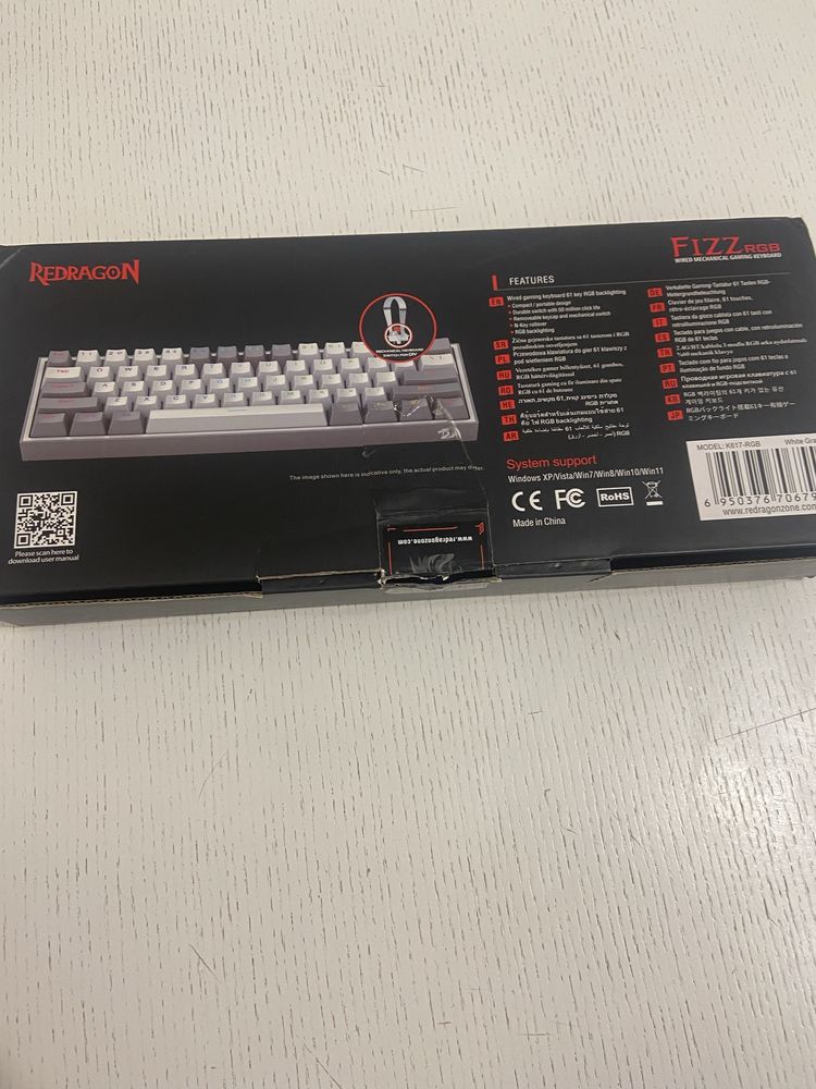 Ігрова кастомна клавіатура Redragon fizz K617