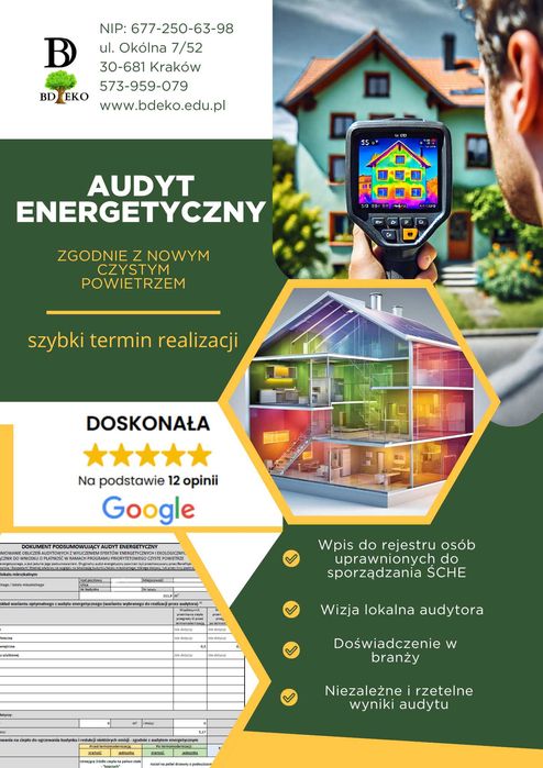 Audyt energetyczny + ŚCHE | Czyste Powietrze | Badanie termowizyjne