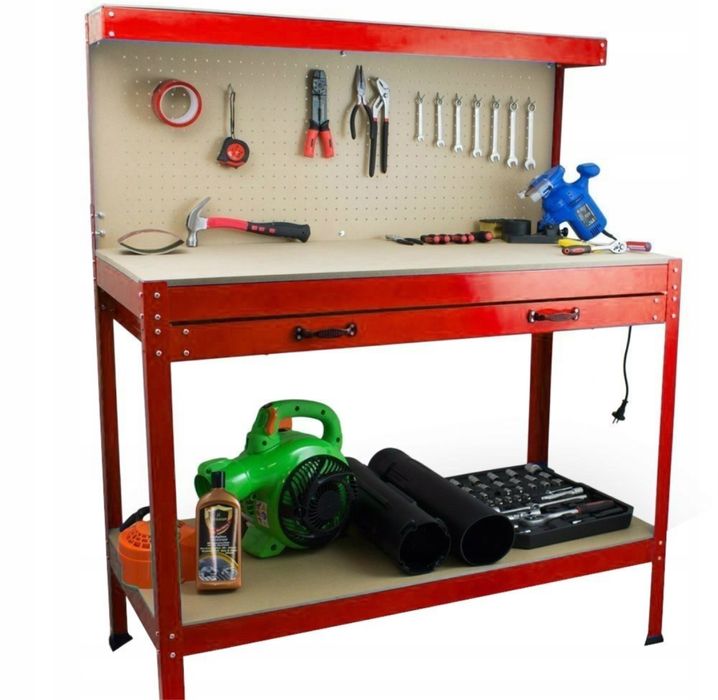 Stół Warsztatowy Roboczy Narzędziowy z Szufladą do Garażu Prezent