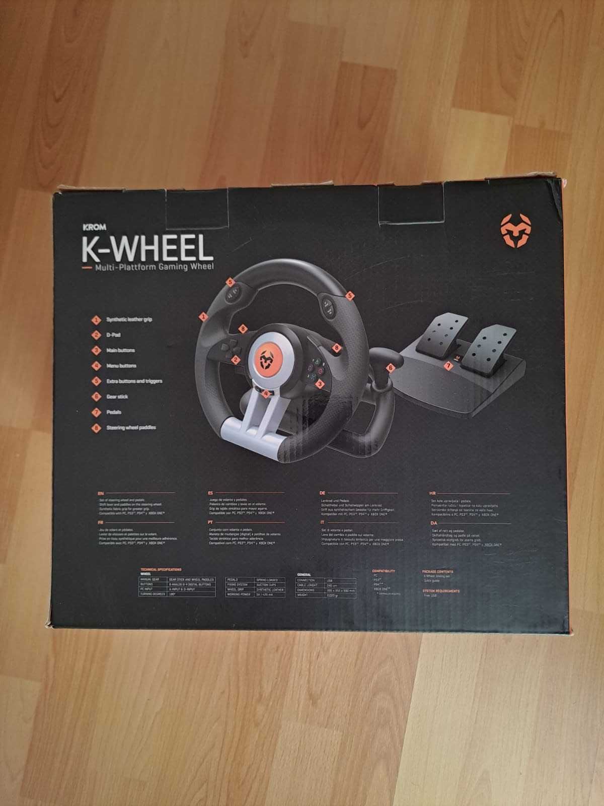 Volante + Pedais KROM K-Wheel