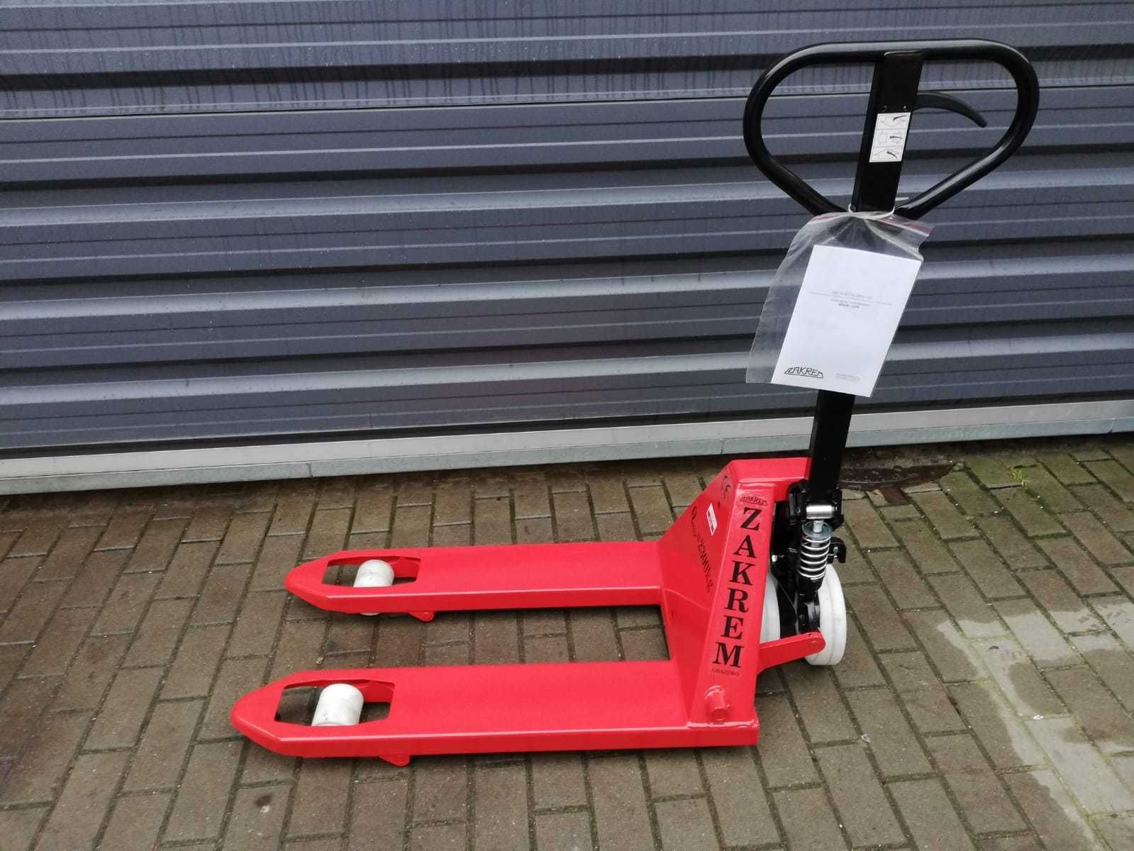 WÓZEK PALETOWY paleciak krótki NOWY 2500kg - 80 cm - dwie rolki