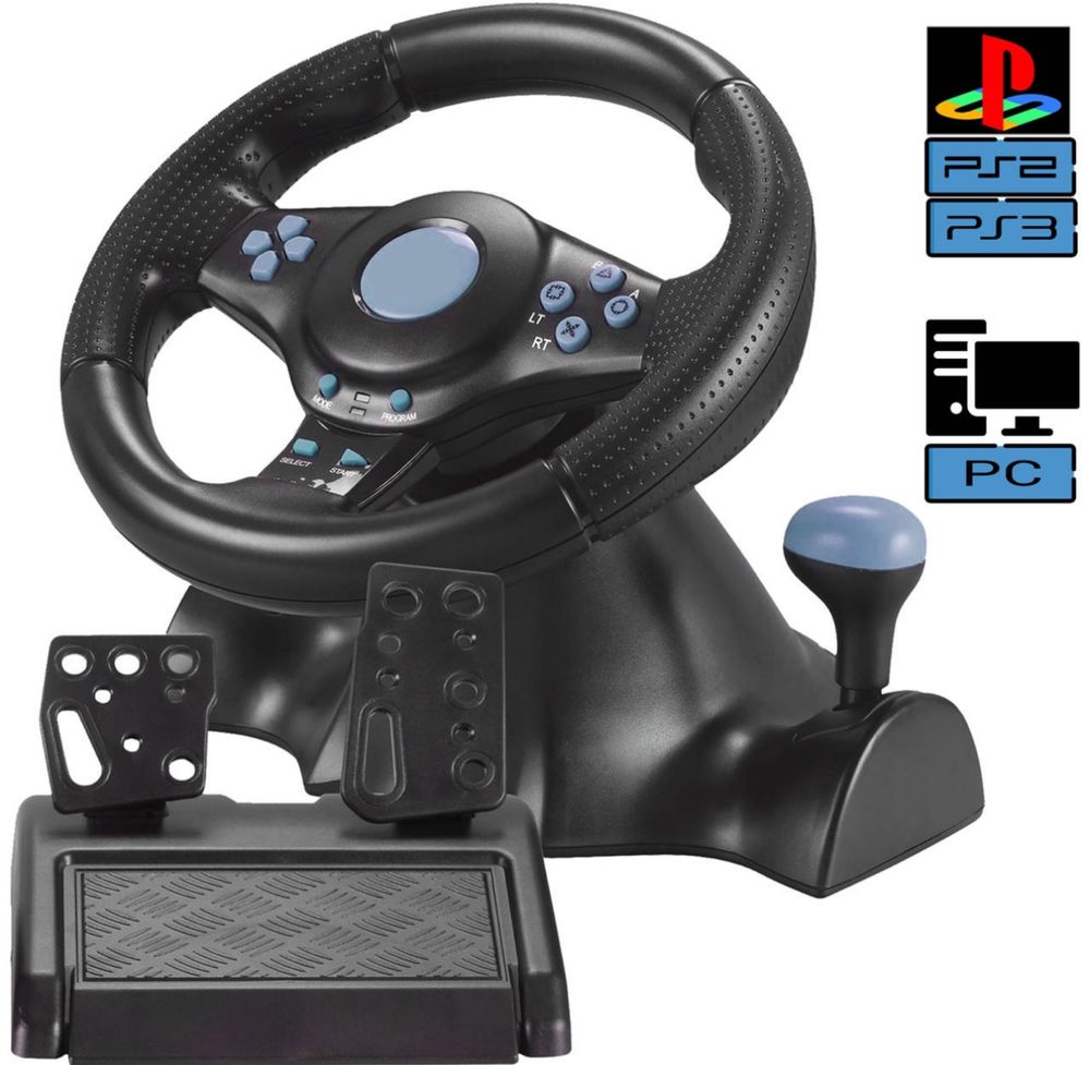 Гоночний руль Vibration Steering wheel з педалями і коробкою передач