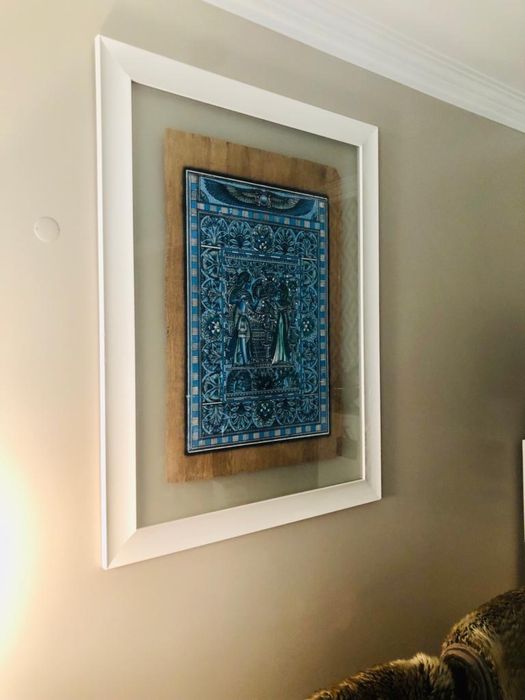 Até 20 jan 24 | Papiro Egipto com moldura branca e acrilico