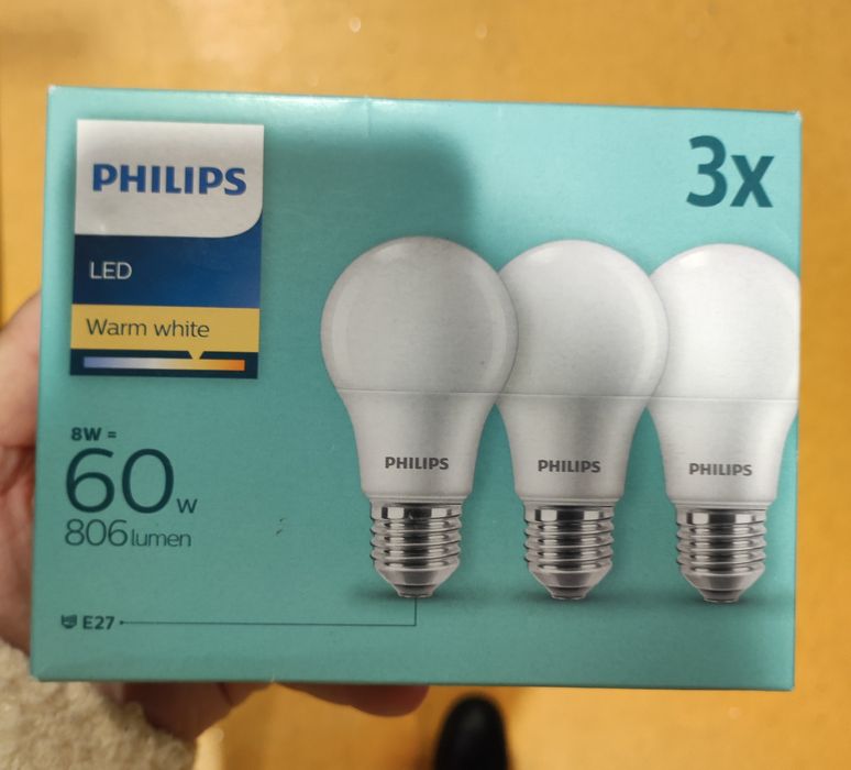Pack 3x Lâmpadas led Philips E27 60w (novo)