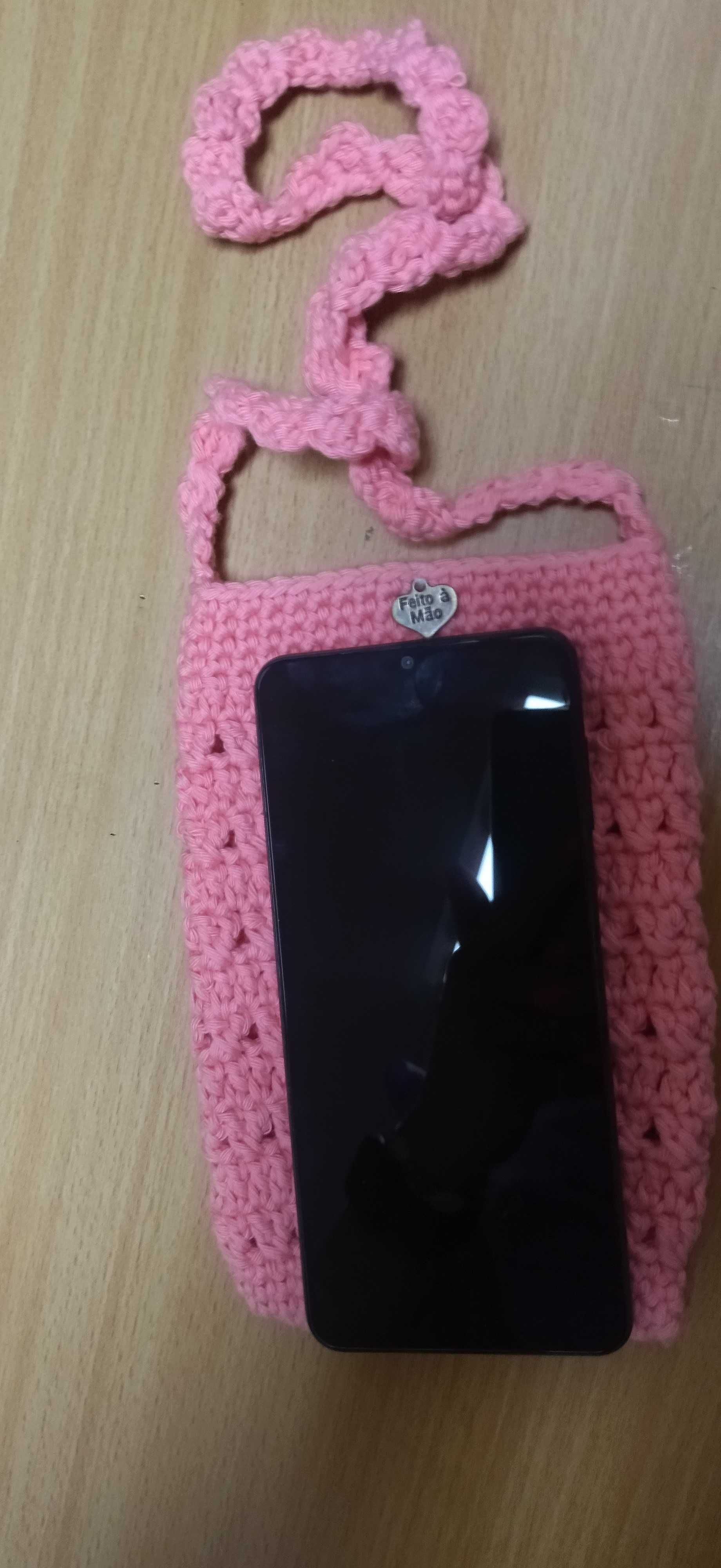 Bolsa Rosa para telemóvel ou cartão da escola