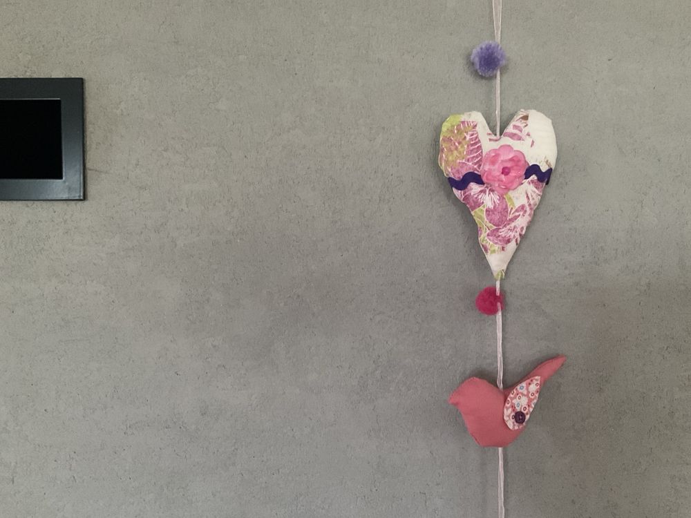 Nowa Girlanda pionowa wiosenna ptaszki serca dekoracja zawieszka