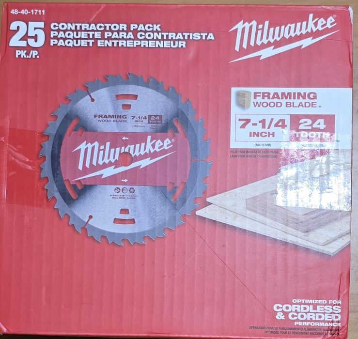 Milwaukee диск пильний 184мм 16мм 24 зуба . Оригінал із США.