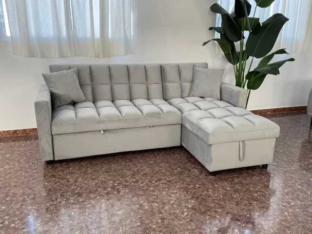 Sofá-cama novo com chaise longue - OFERTA ESPECIAL