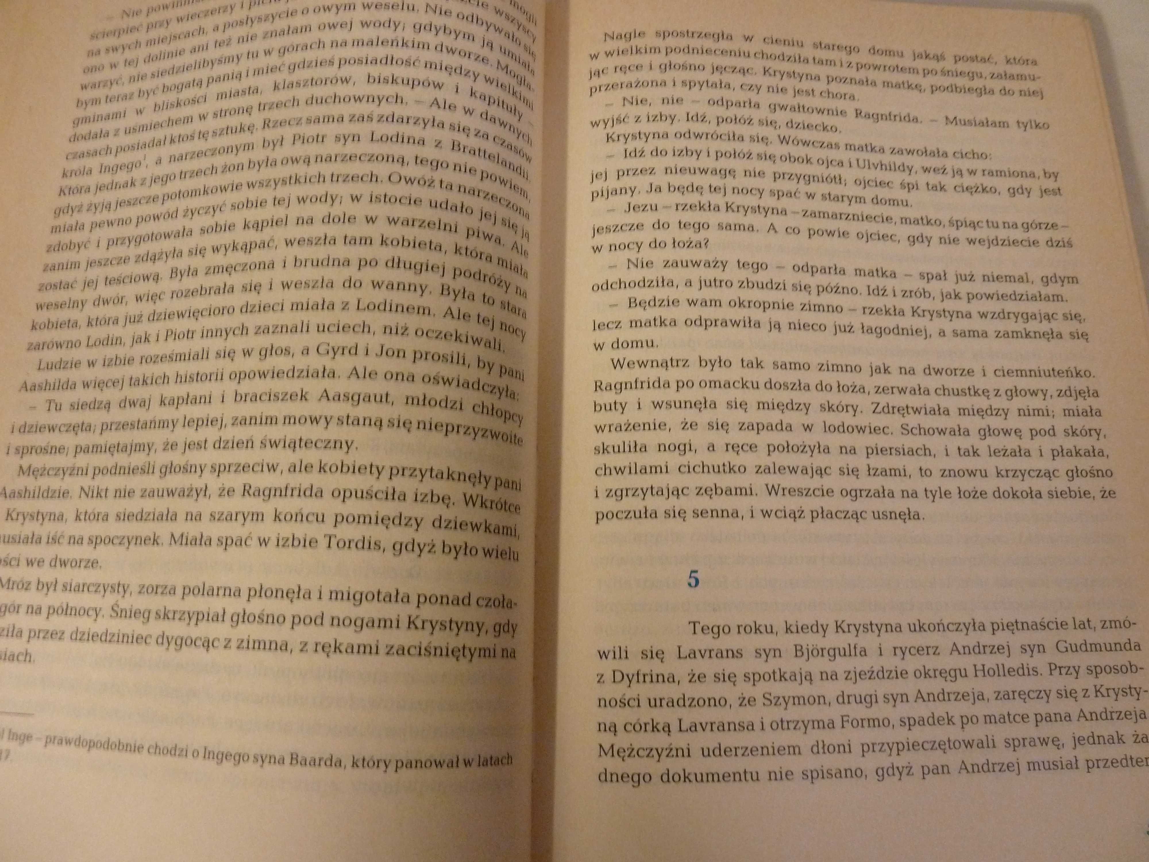 Krystyna córka Lavransa, 3 tomy, Sigrid Undset, wyd. z 1988 r.