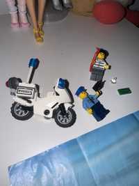 LEGO City fugurki motocykl policjant zlodzien rabuś klocki