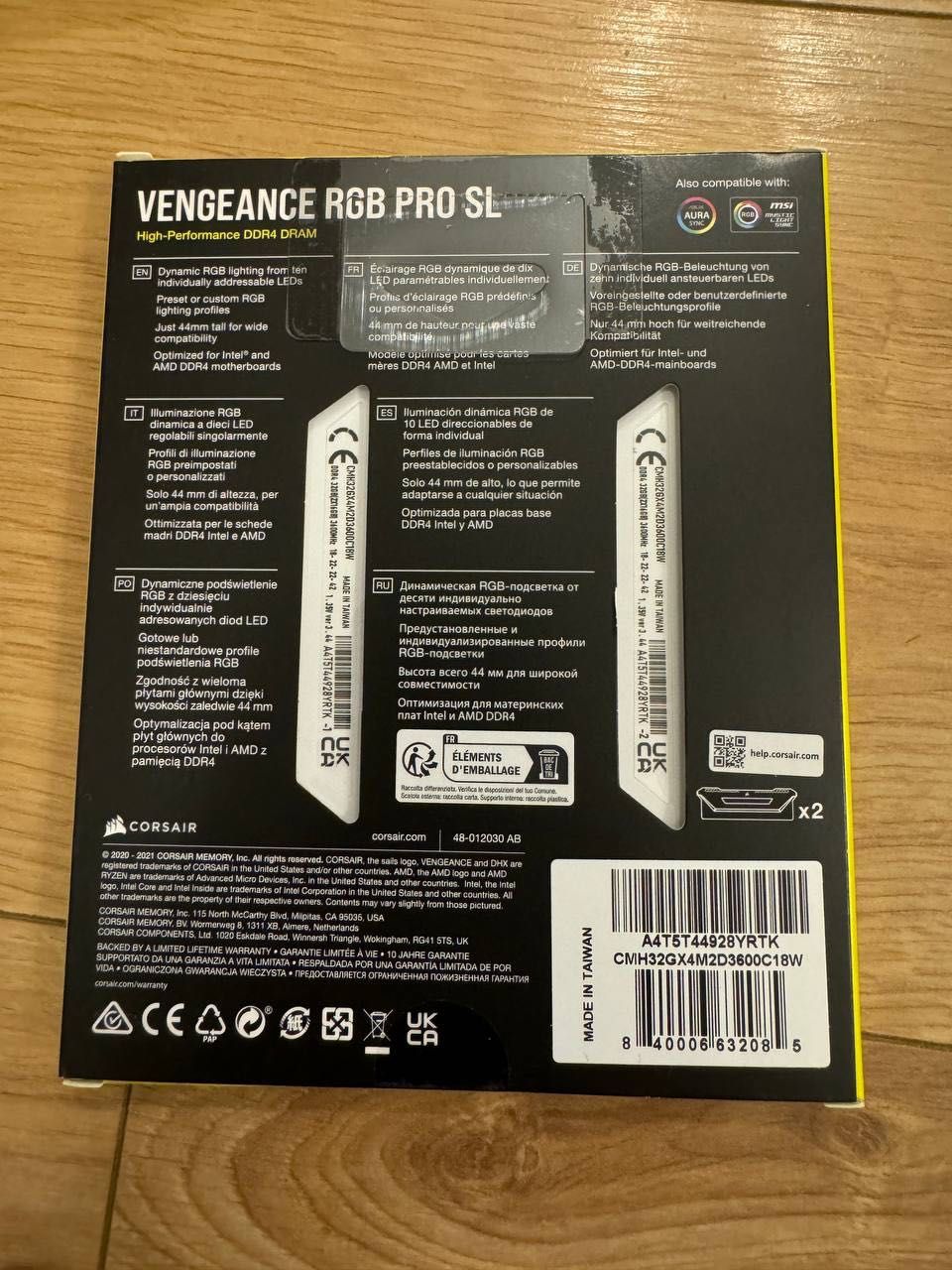 VENGEANCE RGB PRO SL ddr4 2x16GB | 32GB 3600 MHz
