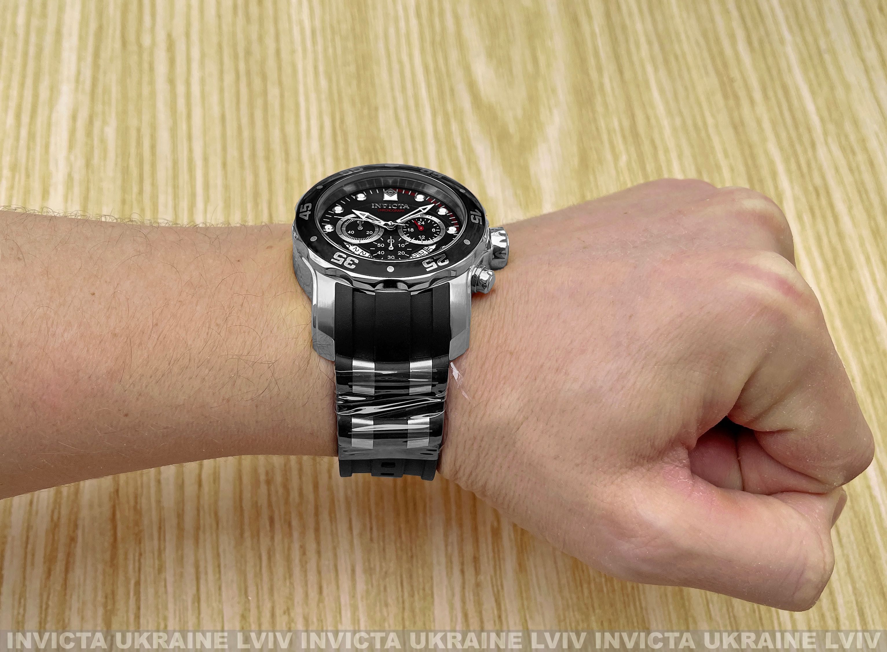 Мужские часы Invicta 6977 Pro Diver Scuba Black Silver Chronograph