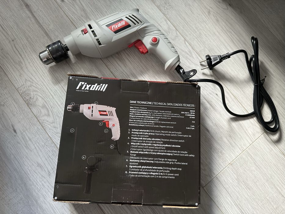 Wiertarka udarowa Fixdrill 500W idealna do domowego warsztatu
