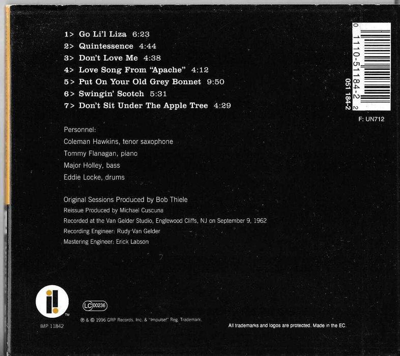 Coleman Hawkins Quartet - Today And Now