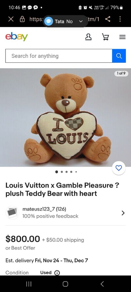 Louis Vuitton maskotka miś Teddy
