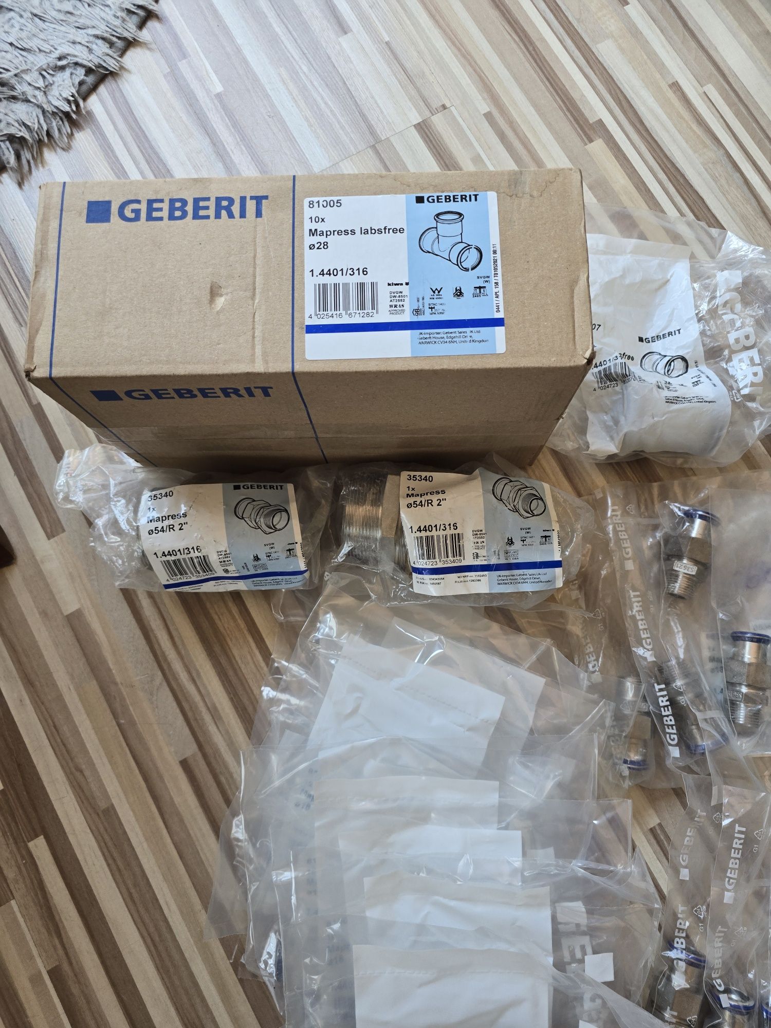 Geberit kształtki,  śrubunki itp
