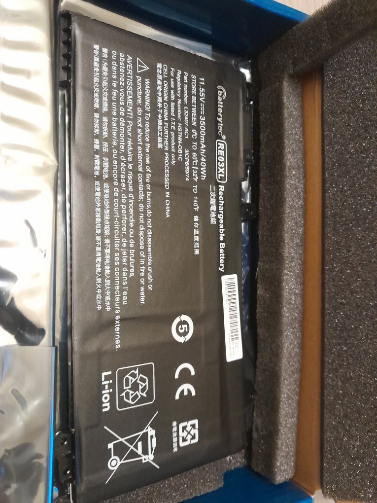Batterytec re03xl bateria do laptopa zamiennik hp 11,55v 3500mah 40wh