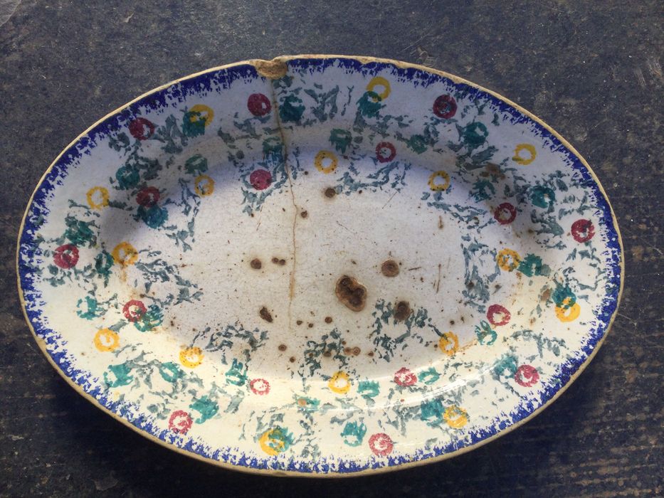 Grande Travessa faiança Portuguesa séc XIX 36 cm