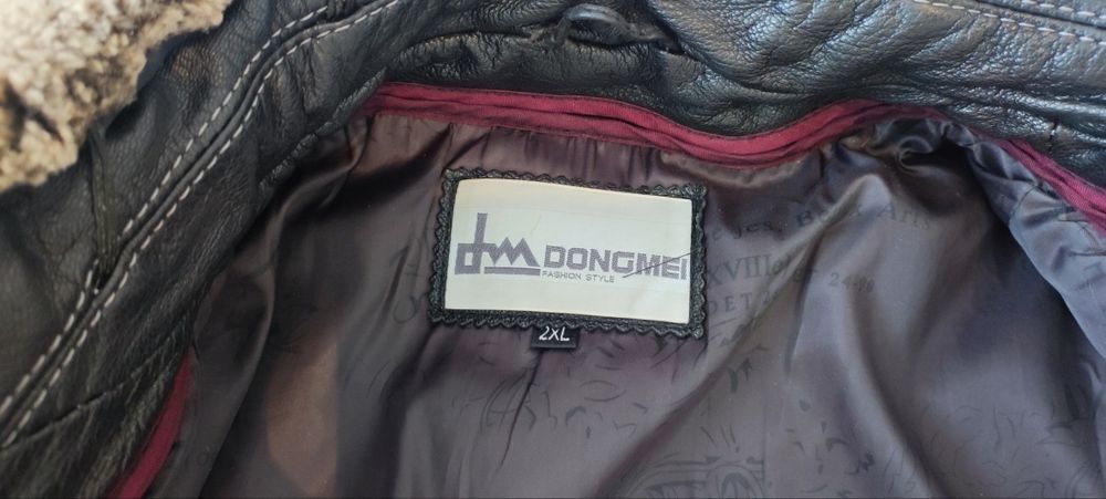 Чоловіча шкіряна дублянка, зимова куртка