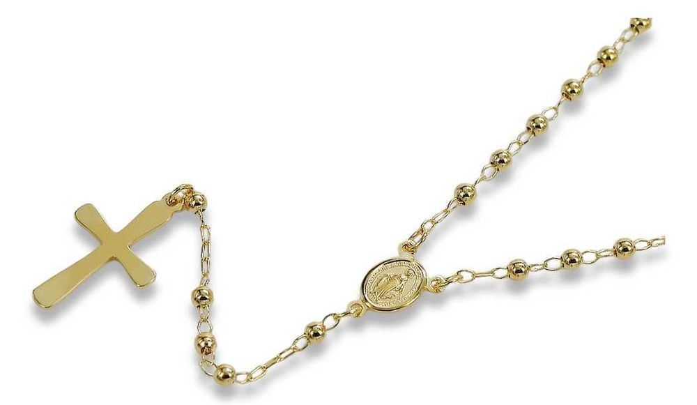 Złoty różaniec 14k 585 łańcuszek z żółtego złota rcc004y Wrocłąw