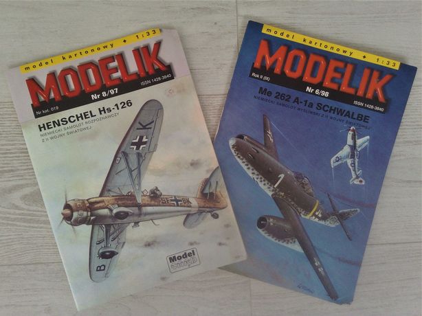 Modele kartonowe - Samoloty Hs-126 i Me 262 A-1a
