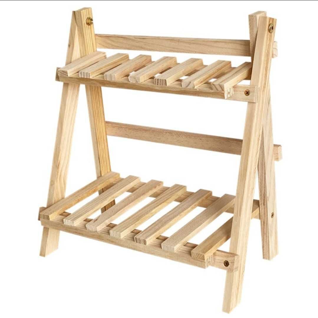 Ins Wooden Double Layer Kitchen Shelf Home Storage Organization