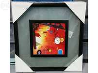 Quadros em vidro 40 x 40 moldura lacada